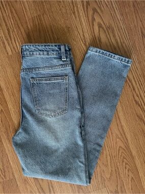New no tags Grey Lab Ripped High Waist Slim Straight Leg Jeans size 25